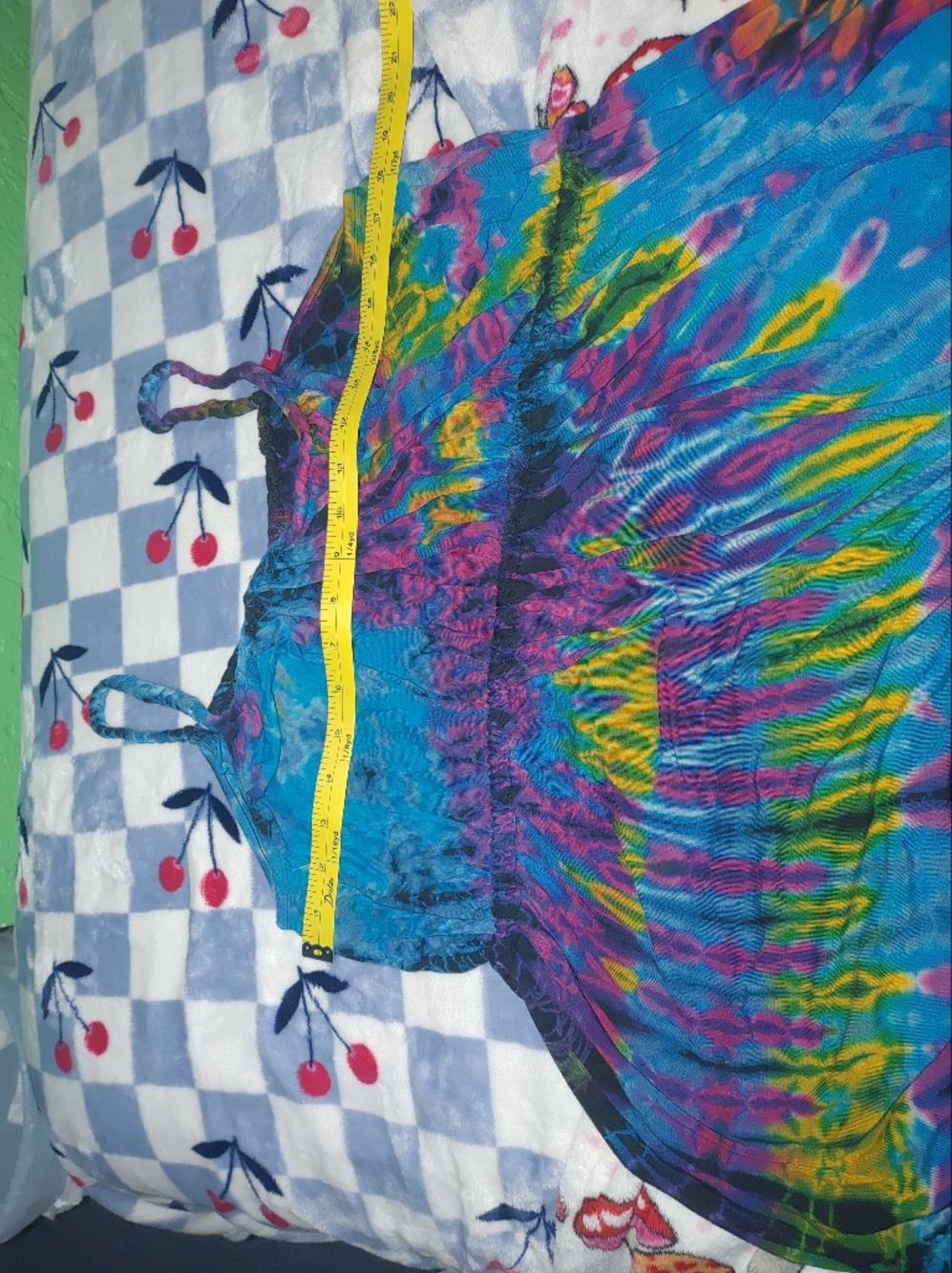 Blue Tie-Dye Spaghetti Strap Tank Top - Picture 6 of 7